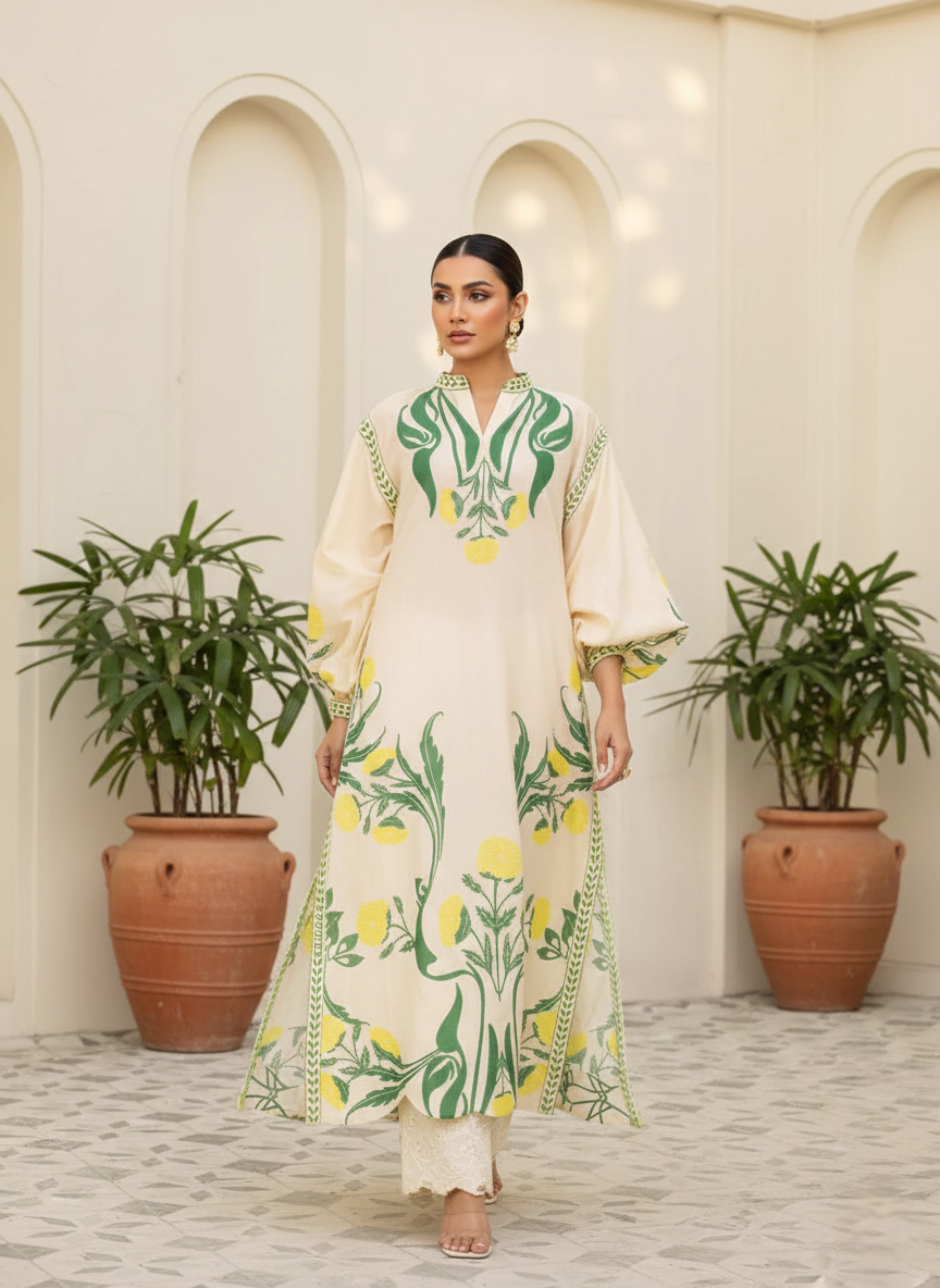 Ivory & Sage Botanical Printed CO-ORD Set