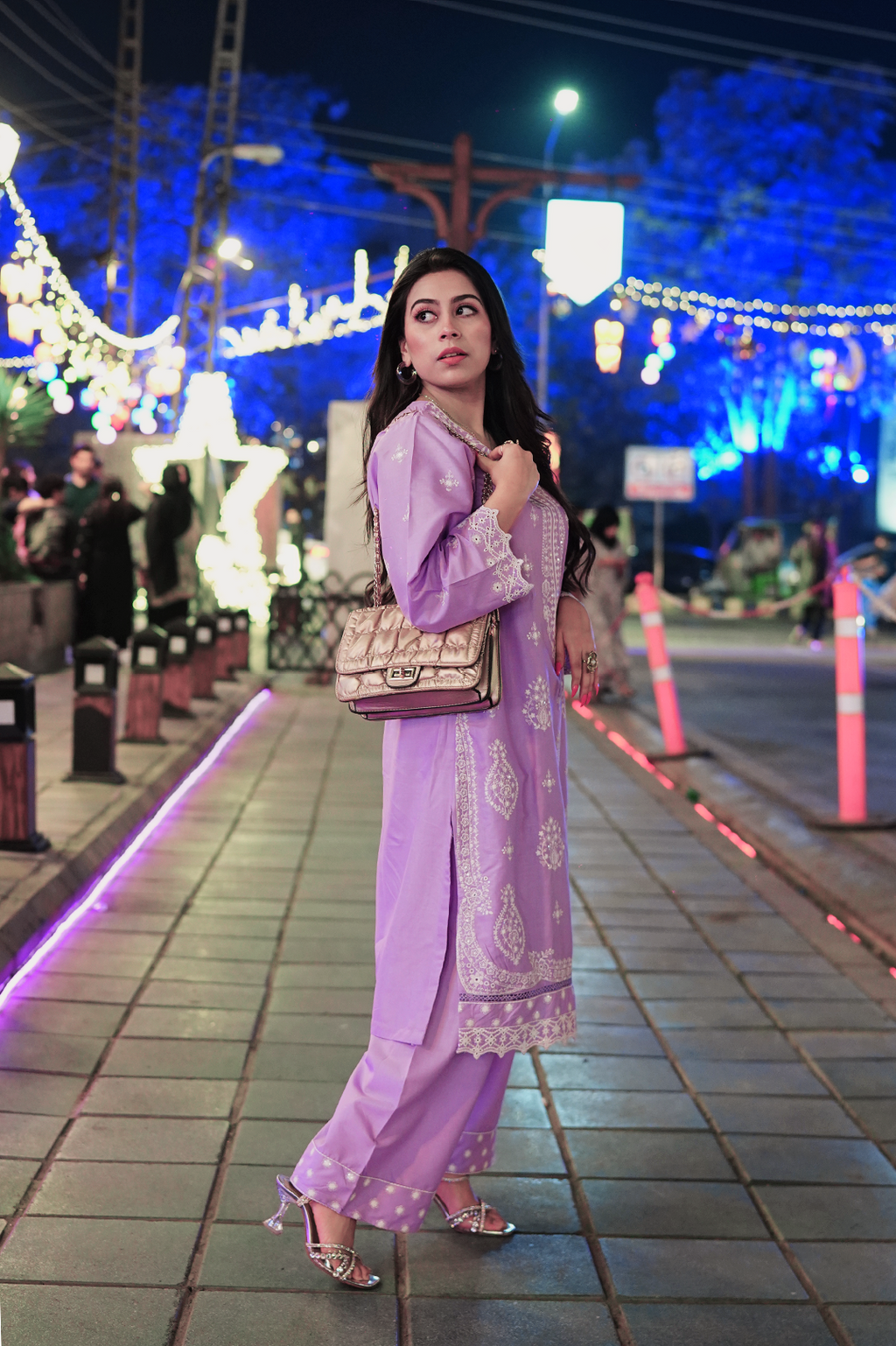 Lavender Embroidered Suit-2PC