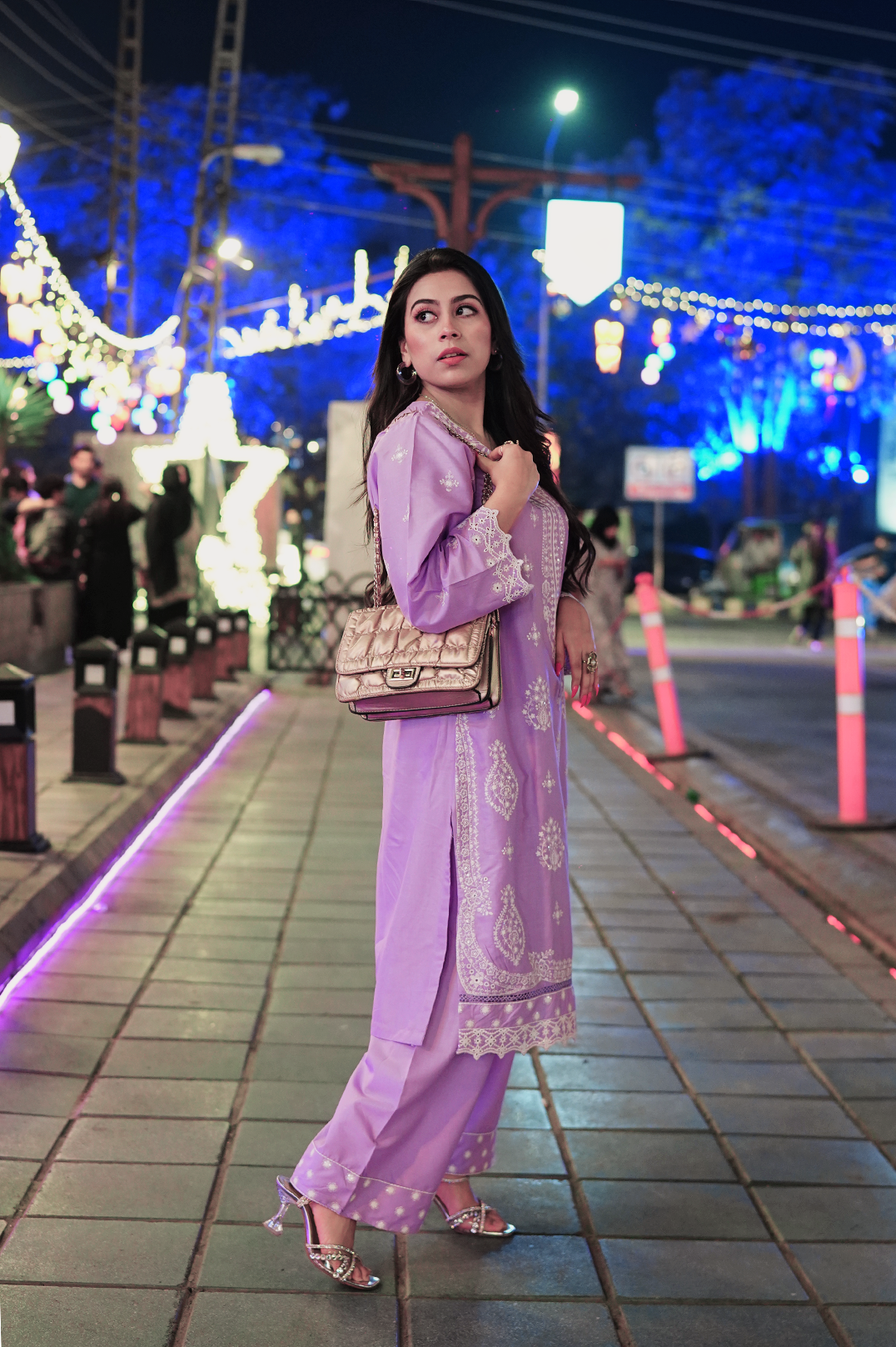 Lavender Embroidered Suit-2PC