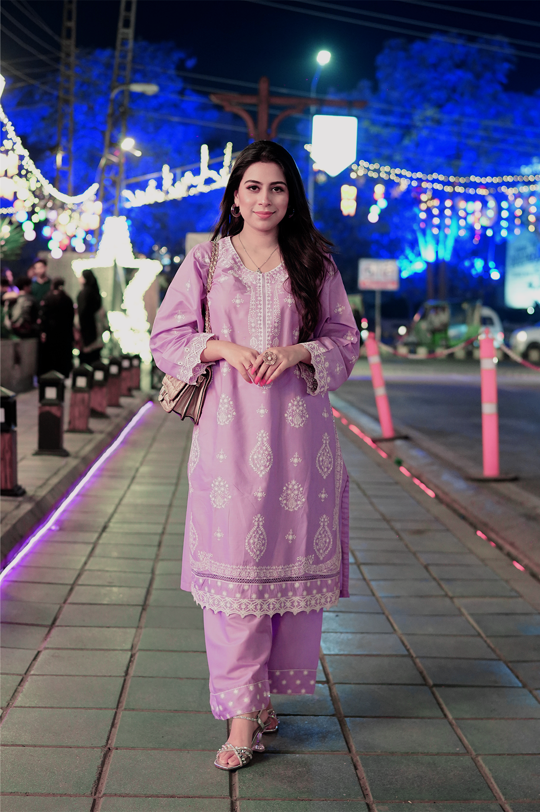 Lavender Embroidered Suit-2PC