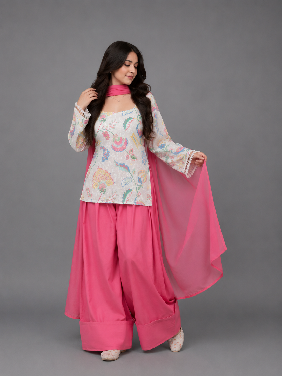2PC- Premium Floral Kurta Set