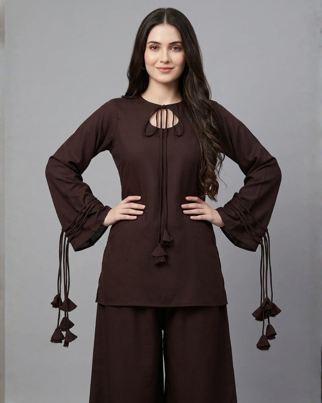 2PC- Brown Kurta Set