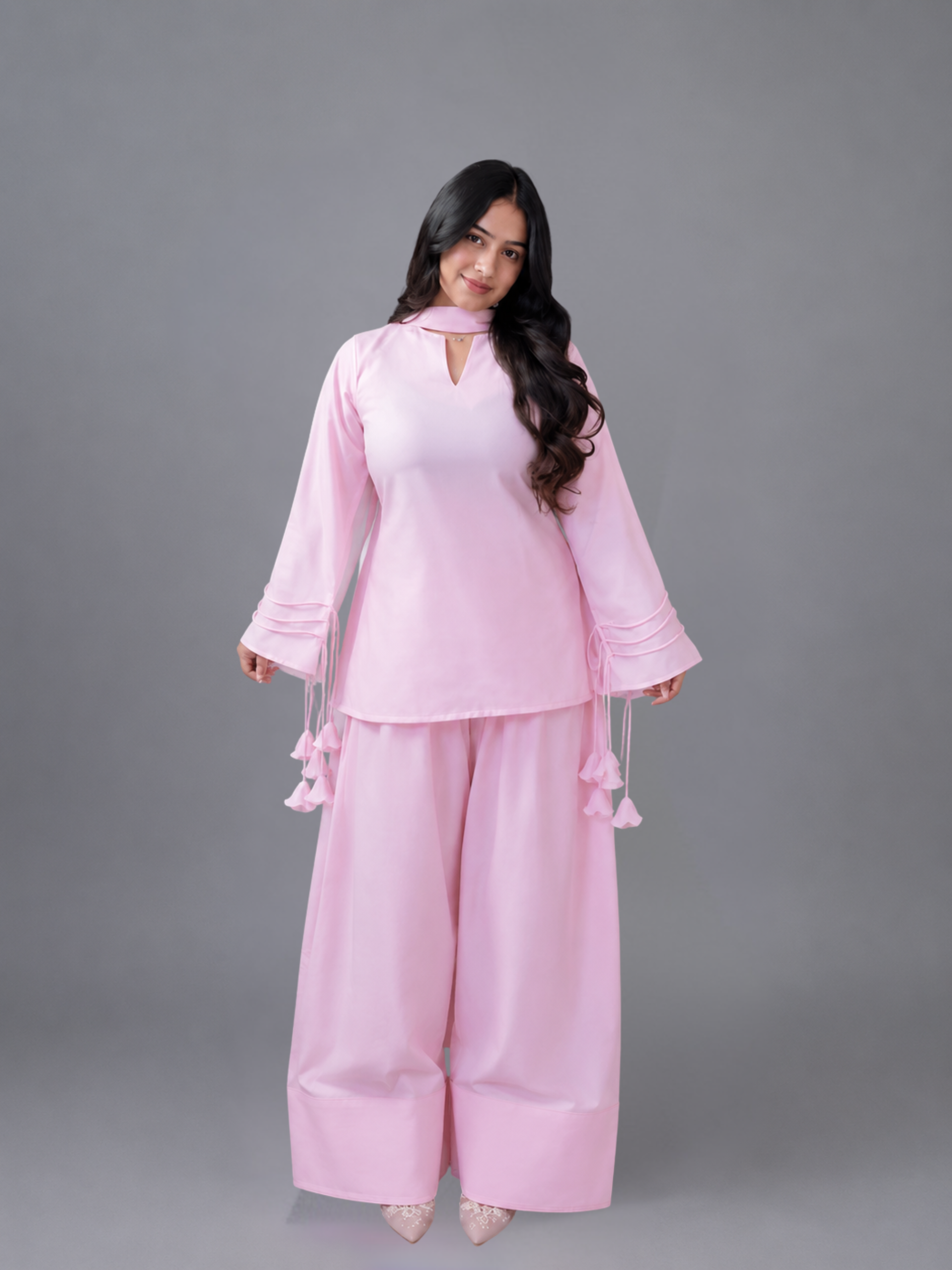 3PC- Elegant Baby Pink Co-Ord Set