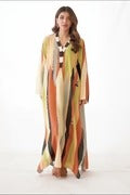 Multicolor Abstract Printed Maxi Dress