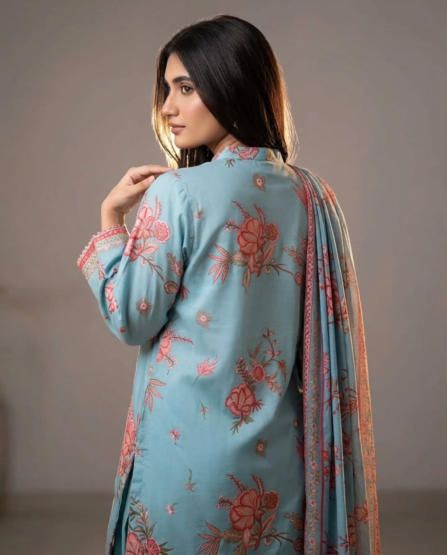 3PC- Minha Elegant Mint Green Lawn Suit