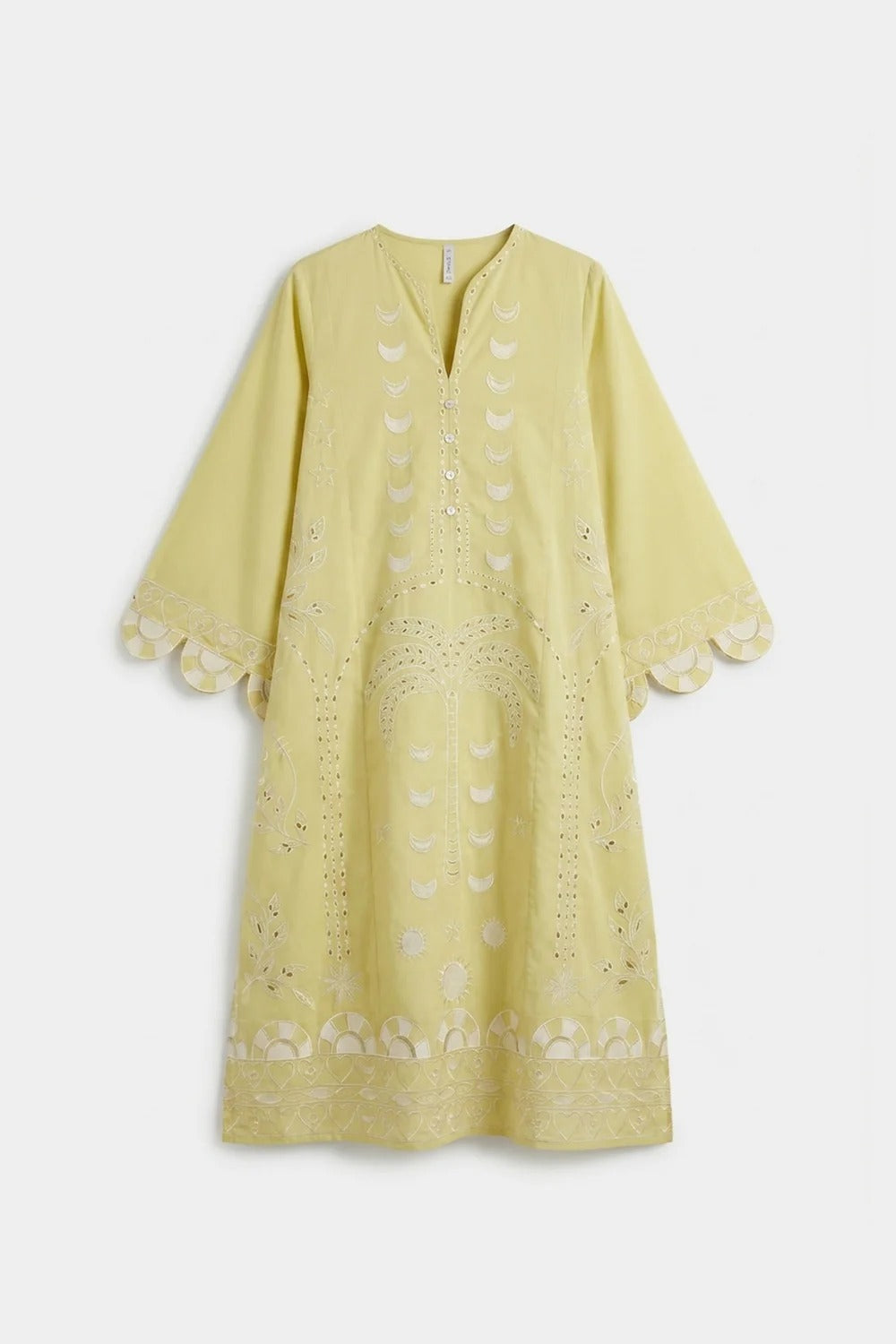 Elegant Pistachio Green Embroidered Lawn Maxi Dress