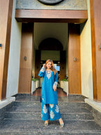 Blue Embroidered 2PC
