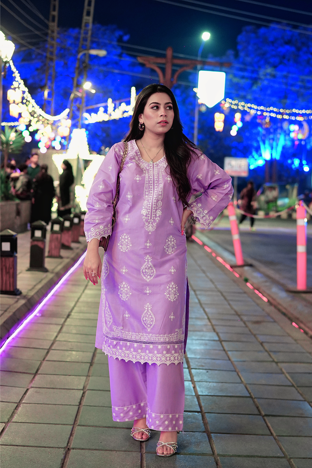 Lavender Embroidered Suit-2PC